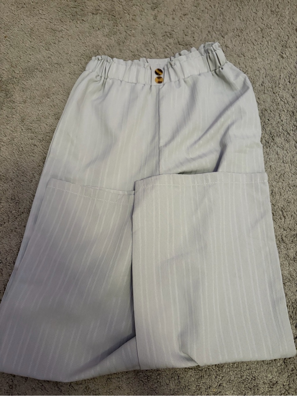 SHEIN Light Gray Pinstripe Kids Pants